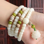 Buddha Stones "Hoping for Serenity and Mindfulness" Bodhi Lotus Mala Includes Gift Message Card