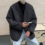 V-neck Loose Casual Short Vertical Striped Jacket