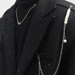 Pearl Necklace Loose Casual Blazer
