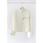 Women's Line Embroidered Collared Shirt