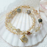 Buddha Stones Rose Quartz Elephant Healing Energy Charm Bracelet