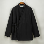 Fleece Lined Thick Warm Curved Neck Hanfu Cardigan