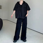 Oversized Hooded Utility Shirt with Large Pockets