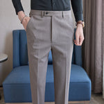 Casual Slim-fit Striped Trousers