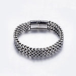 Buddha Stones Fish Scale Magnetic Buckle Titanium Steel Balance Bracelet Bangle