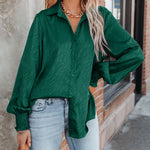 Zeagoo Satin Button Down Blouse Zebra Print Lantern Casual Long Sleeve Collared Shirts Tops
