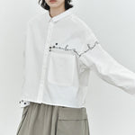 Women's Line Embroidered Collared Shirt