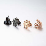 Buddha Stones Tibetan Lotus Pattern New Beginning Stud Earrings