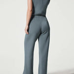 Zeagoo Women's Adjustable Belt Overalls Rompers Sleeveless Wide Leg Jumpsuit