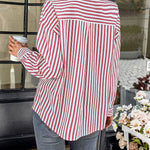 Zeagoo Roll Up Sleeve Button Down Lapel Blouse with Pocket Comfy Casual Loose Fit Shirt