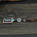 Buddha Stones Six True Words Prayer Wheel Rotation Knot Blessing Keychain Decoration