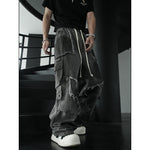 Frayed-edge Black-dyed Metallic Patchwork Jeans