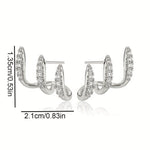 Elegant Rhinestone Three-Claw Earrings