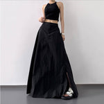Women's High-Waisted Slit Skirt
