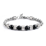 Buddha Stones Black Onyx Tiger Eye Bead Courage Bracelet