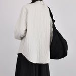 Loose Irregular Button Textured Shirt