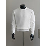 Striped Crew Neck Textured Knit Sweater