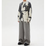 Tie-dye Paneled Fringed Ripped Sweater
