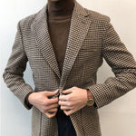 Woolen Suit Casual Slim Fit Plaid Jacket