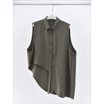Women's Asymmetrical Draped Hem Hand-Stitched Vest