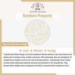 Buddha Stones Peace and Joy Tang Dynasty Flower Design Lotus Heart Sutra Carved Copper Luck Adjustable Ring