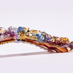 Buddha Stones Handmade Liuli Crystal Ruyi Elephant Art Piece Home Decoration With Crystal Base