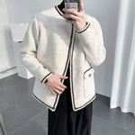Padded Shoulder Loose Cardigan Jacket