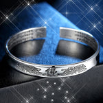 Buddha Stones Heart Sutra Mantra Lotus Peace Copper Cuff Bracelet Bangle