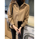 Spring and Autumn Thickened Solid Color Loose Shirt