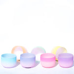 Tibetan Crystal Sound Bowl Candy Color Handcrafted for Yoga and Mindfulness Meditation Singing Bowl