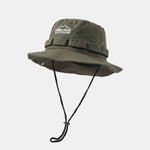 Mountain Pattern Bucket Hat With Chin Strap