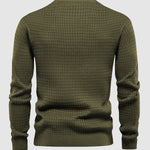Men's waffle texture solid color casual sweatshirt