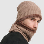 Men's Knitted  Matching Integrated Hat