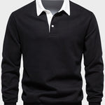 Men's Casual Lapel Long Sleeve Polo Sweatshirt