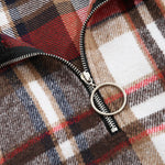 Men's Vintage Plaid Wool Blend Stand Collar Zip Sweatshirt