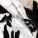 Men's Tropical Print Hawaiian Coconut Casual Short Sleeve Shirt