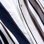 Men's Casual Printed Striped Short Sleeve Shirt