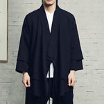 Dark Fake Two Piece Slanted Placket Cardigan