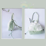 Buddha Stones Handmade Embroidered Flowers Canvas Tote Shoulder Bag Handbag