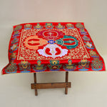 Buddha Stones Flower Endless Knot Prayer Altar Mat Healing Meditation 8 Auspicious Symbols Mat Table Runner