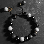 FREE Today: Transmute Negative Energy Black Obsidian Lava Rock Stone Yin Yang Strength Bracelet