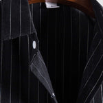 Men's Classic Striped Pocketless Button Casual Short Sleeve Shirt