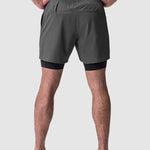 Men's fake two-piece multi-pocket quick-drying sports shorts