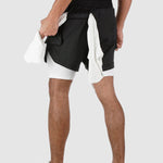 Men's fake two-piece large pocket quick-drying sports shorts