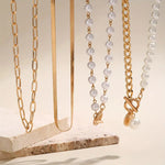 Modern Pearl Layered Necklace Set
