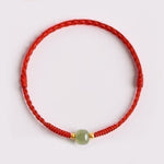 Buddha Stones Handmade Jade Lucky Bead Prosperity Braided Bracelet