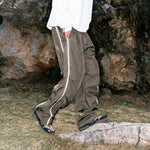 Pleated Quick-drying Reflective Strip Loose Drawstring Pants
