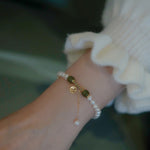 Buddha Stones Natural Pearl Hetian Jade Happiness Wisdom Bead Bracelet
