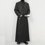 Embossed Pattern Stand Vollar Short Leather Jacket