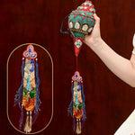 Tibetan Handmade Shankha Om Mani Padme Hum Buddha Avalokitesvara Turquoise Conch Shell Positive Decoration